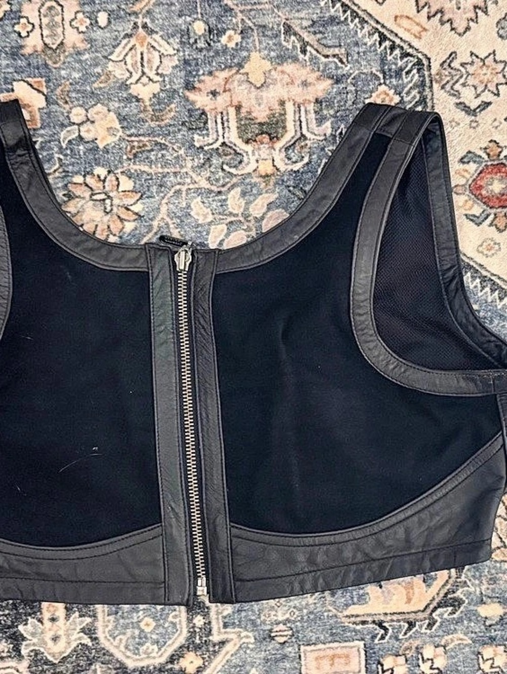Harley Davidson Leather & Spandex Victoria Bra Top Size 42/14